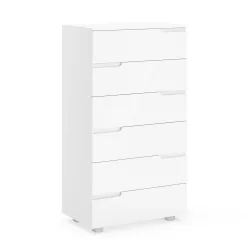 Kommode AVILA 6 Schubladen 65 x 119 cm Hochglanz weiss