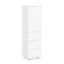 Badezimmerschrank AVILA 40 x 135 cm Hochglanz weiss