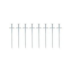 Zelthering 18 cm silber 8er Set