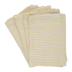 Serviette gestreift 35 x 35 cm 4er Set gelb/weiss