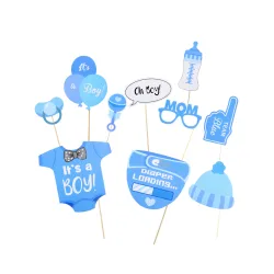 Photobooth Set I'ts a Boy 10-teilig blau