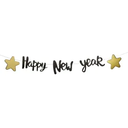 Girlande HAPPY NEW YEAR 3 m gold