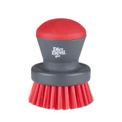 Reinigungsbürste Scheuerbürste rund 7 cm grau/rot