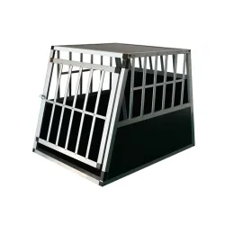 Hundebox Alu geneigte Rückseite M schwarz