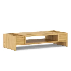 Monitorständer Bambus 65 x 28 x 15 cm natur