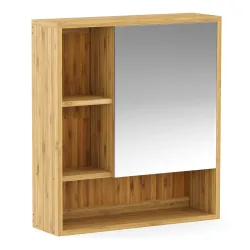 Spiegelschrank Badezimmer Bambus AURA 56 x 16 x 61 cm natur