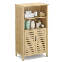 Badezimmerschrank Bambus SANOVA 50 x 29 x 92 cm natur