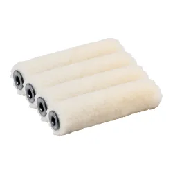 Farbroller Wolle 10 cm 4er Set weiss