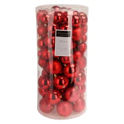 Weihnachtskugel Set 100-teilig rot