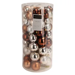 Weihnachtskugel Set 100-teilig braun/gold