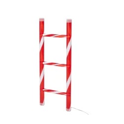 LED Weihnachtsdeko Leiter 50 cm rot/weiss