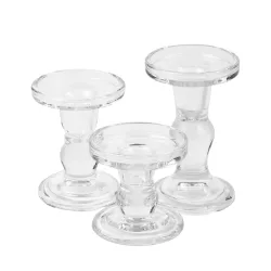 Kerzenhalter Set Glas 3-teilig