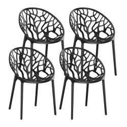 Gartenstuhl LIVA 4er Set schwarz