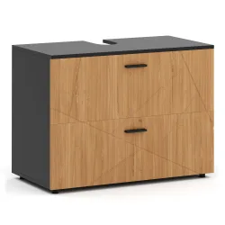 Waschbeckenunterschrank AQUALIA 80 x 41 x 59 cm braun/schwarz