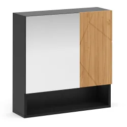 Spiegelschrank Bad AQUALIA 54 x 17 x 55 cm braun/schwarz