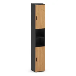 Badezimmerschrank AQUALIA 30 x 30 x 190 cm braun/schwarz
