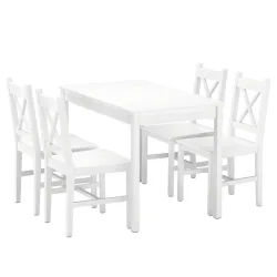 Essgruppe Holz LINDSAY 5-teilig weiss