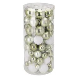 Weihnachtskugel Set 100-teilig grün/weiss