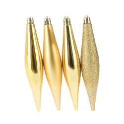 Christbaumschmuck Zapfen Set 15 cm 4-teilig gold