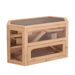 Kleintierkäfig Holz 80 x 40 x 43 cm natur