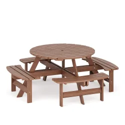 Picknicktisch mit 4 Bänken Holz 178 cm