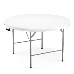 Campingtisch klappbar rund 122 x 74 cm weiss