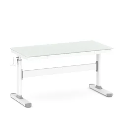 Schreibtisch manuell höhenverstellbar 120 x 60 cm weiss