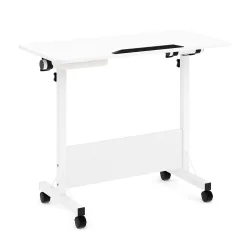 Laptoptisch DEREK klappbar auf Rollen 80 x 40 x 65 - 88 cm weiss