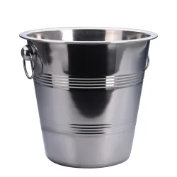 Flaschenkühler Edelstahl 22 cm silber