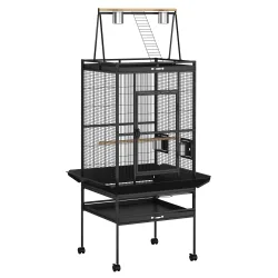 Vogelkäfig 81 x 77 x 174 cm schwarz