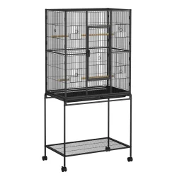 Vogelkäfig 79 x 46 x 159 cm schwarz