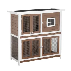 Kaninchenstall Holz BUNZO 110 x 52 x 108 cm natur/weiss
