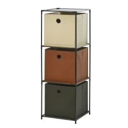 Regal Metall mit Aufbewahrungsboxen 35 x 35 x 102 cm