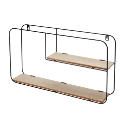 Wandregal Eisen 52 x 10 x 29 cm schwarz/braun