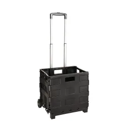 Transportwagen Aluminium mit Klappkiste 30L schwarz