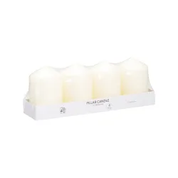 Kerze 7 x 10 cm 4er Set cremeweiss
