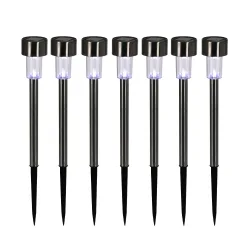 LED Solarlampe Edelstahl Set 7-teilig 37 cm