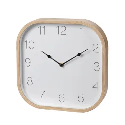 Wanduhr  30 x 30 cm weiss/braun