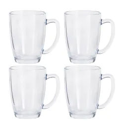 Kaffeeglas Teeglas mit Henkel 4er Set 400 ml