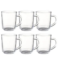 Kaffeeglas Teeglas mit Henkel 6er Set 220 ml