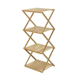 Regal Bambus faltbar 4 Ebenen 40 x 34 x 94 cm
