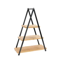 Etagere Bambus 3-stöckig natur/schwarz