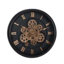Wanduhr 40 cm schwarz/gold