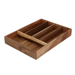 Besteckeinsatz Holz 5 Fächer