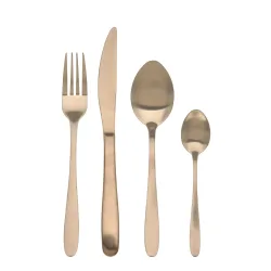 Besteck Set 16-teilig gold matt