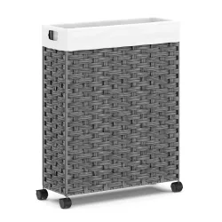 Wäschekorb Rattan 1 Fach 66L grau