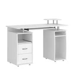 Schreibtisch RIGIL mit Schubladen 120 x 55 x 89 cm weiss
