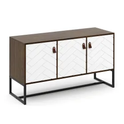 TV Möbel NORDRIFT 112 x 39 x 62 cm braun/weiss
