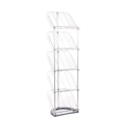 Schuhregal 5 Tablare 28 x 21 x 101 cm transparent/grau