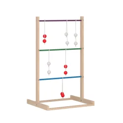 Wurfspiel Holz Leitergolf mit 6 Bola-Wurfkugeln 60 x 50 x 100 cm natur/bunt